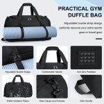 Gym Bag for Men Women 40L Water Resistant Sports Bag Gym Duffle Bag with Wet Pocket Large Travel Duffel Bag Weekender Overnight Bag with Shoe Compartment Black - Image 5